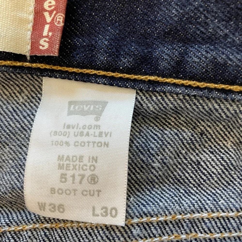 Vintage Levis 517 Jeans Mens 36x30 Y2K Dark Wash 2005 Bootcut Cowboy Skater West